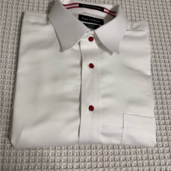Paul Frederick Non-Iron Cotton Solid Dress Shirt
With Contrast Trim - Picture 10 of 11